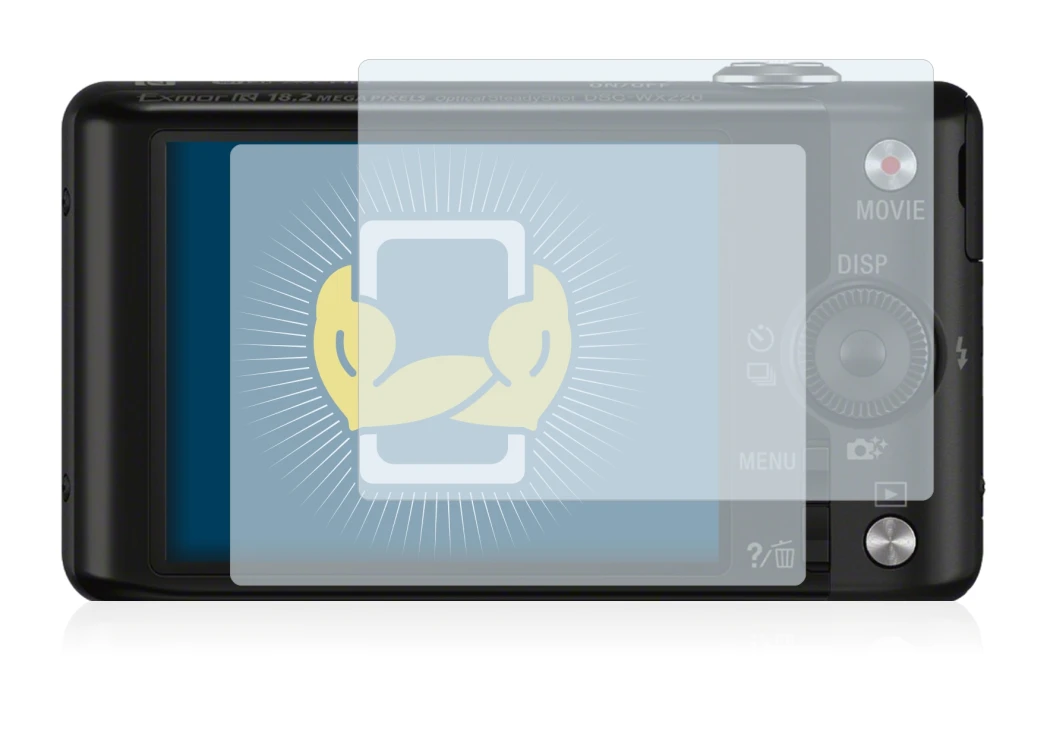 Image of the device Sony Cyber-Shot DSC-WX220 with a wide variety of screen protectors.