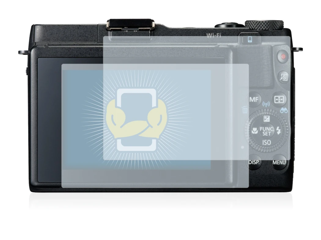 Image of the device Canon PowerShot G1 X Mark II with a wide variety of screen protectors.