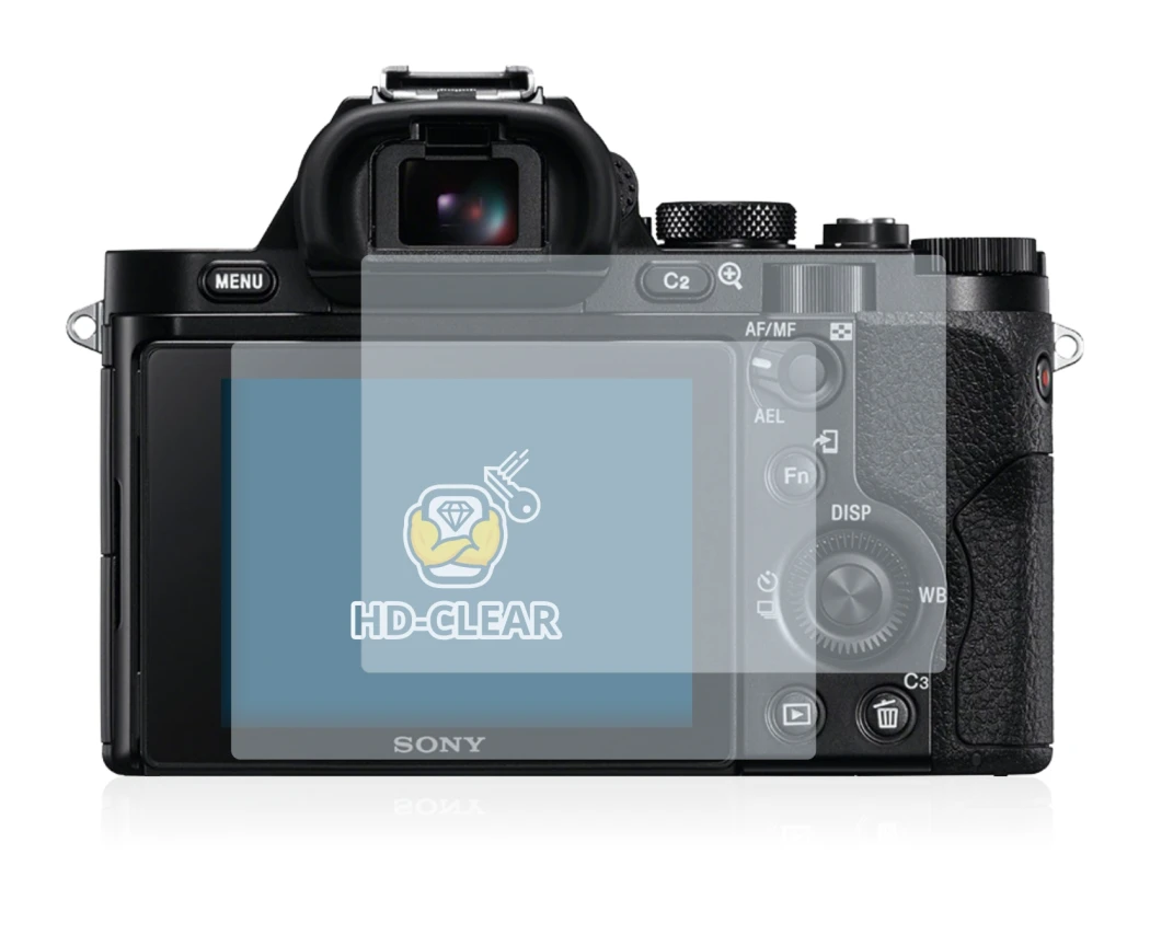 Image of the device Sony Alpha 7S with a wide variety of screen protectors.