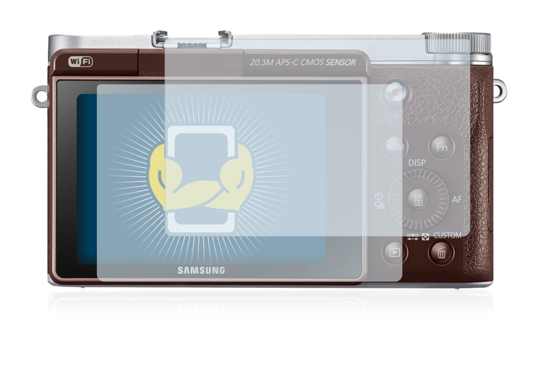 Image of the device Samsung NX3000 with a wide variety of screen protectors.