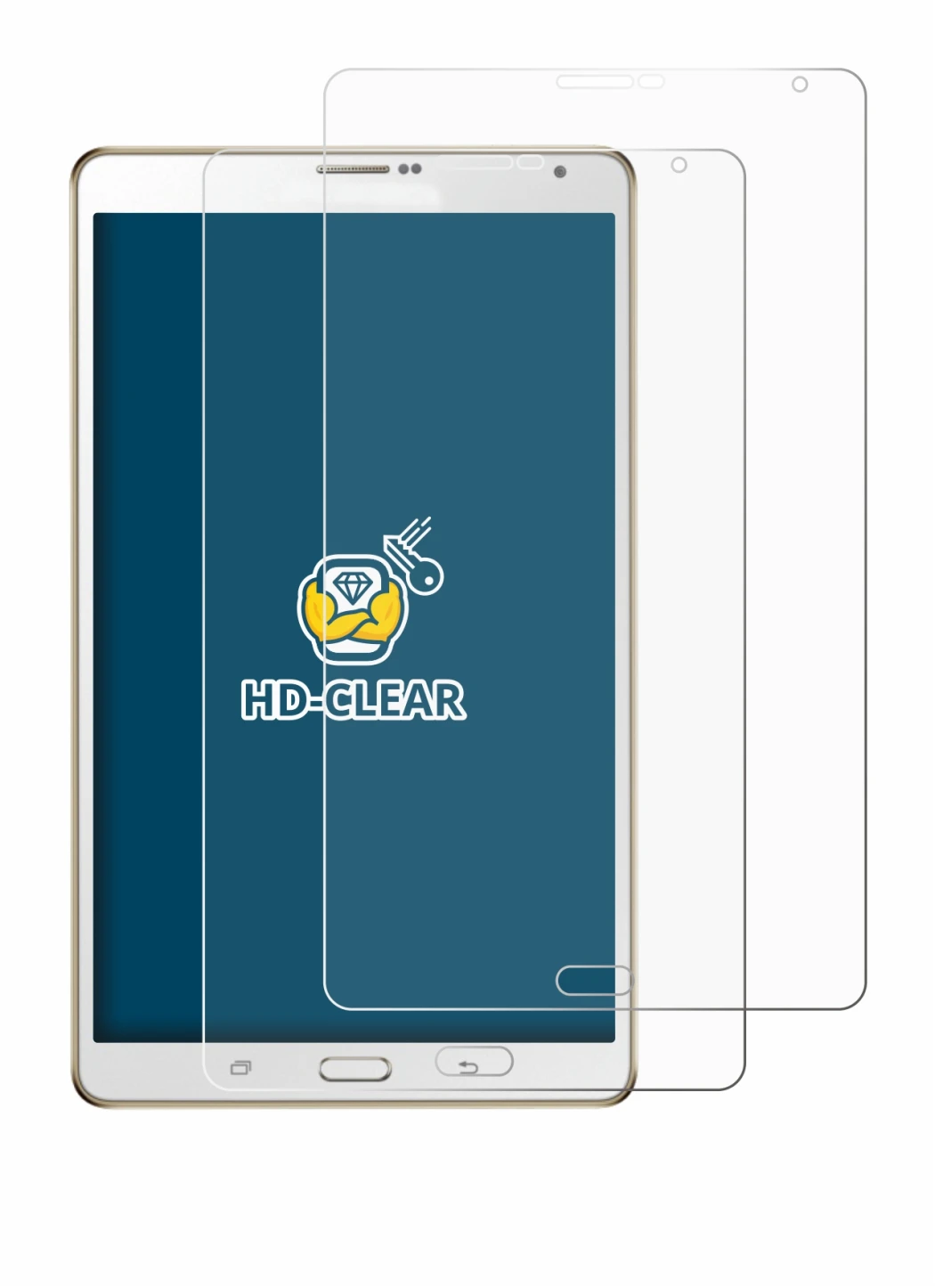 Image of the device Samsung Galaxy Tab S 8.4 SM-T705 with a wide variety of screen protectors.