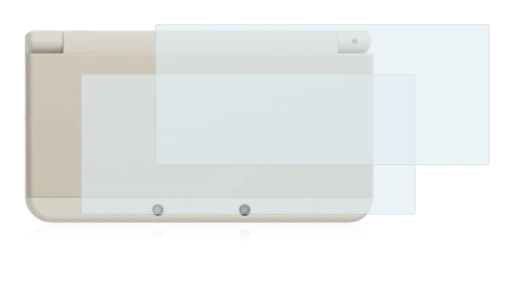 Image of the device Nintendo New 3DS (housing) with a wide variety of screen protectors.