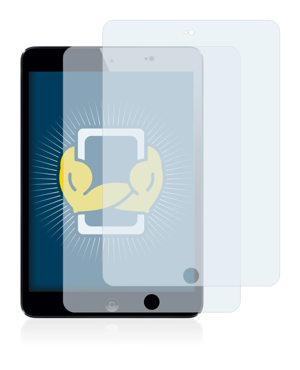 Image of the device Apple iPad Mini 3 2014 with a wide variety of screen protectors.