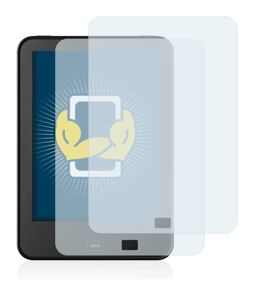 Image of the device Tolino Vision 2 with a wide variety of screen protectors.