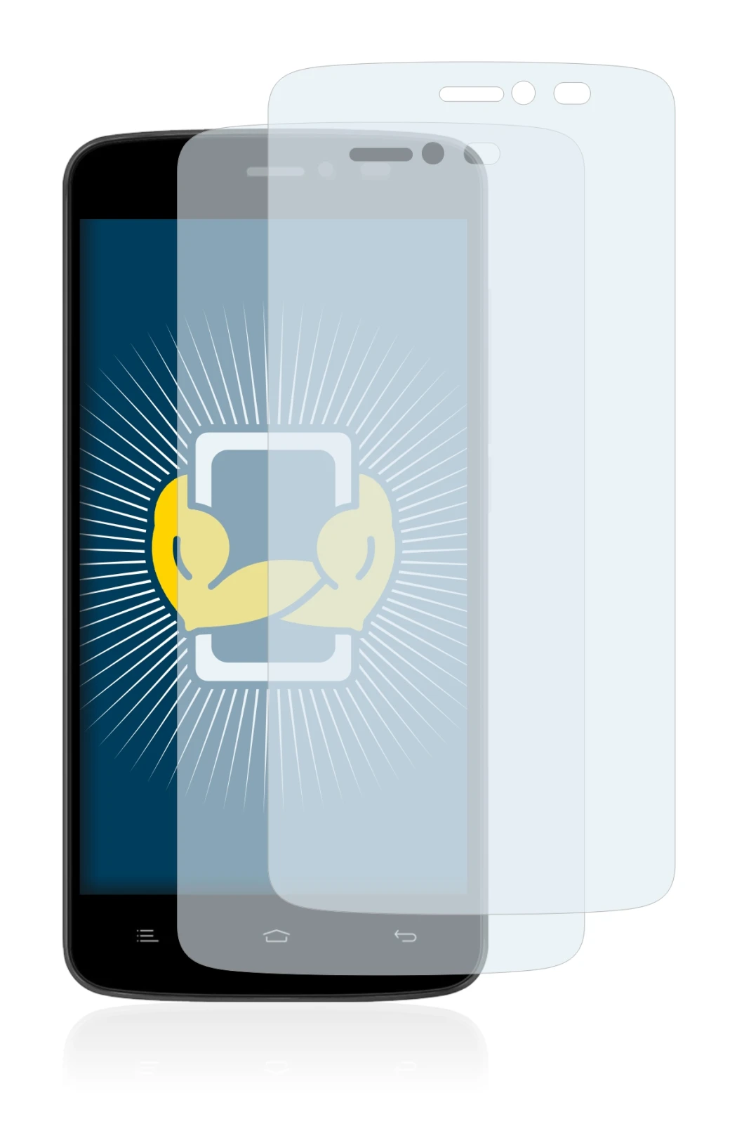 Image of the device Evertek EverMiracle Nano with a wide variety of screen protectors.