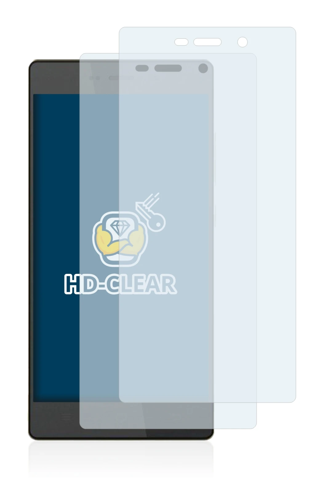 Image of the device Hisense H910 with a wide variety of screen protectors.