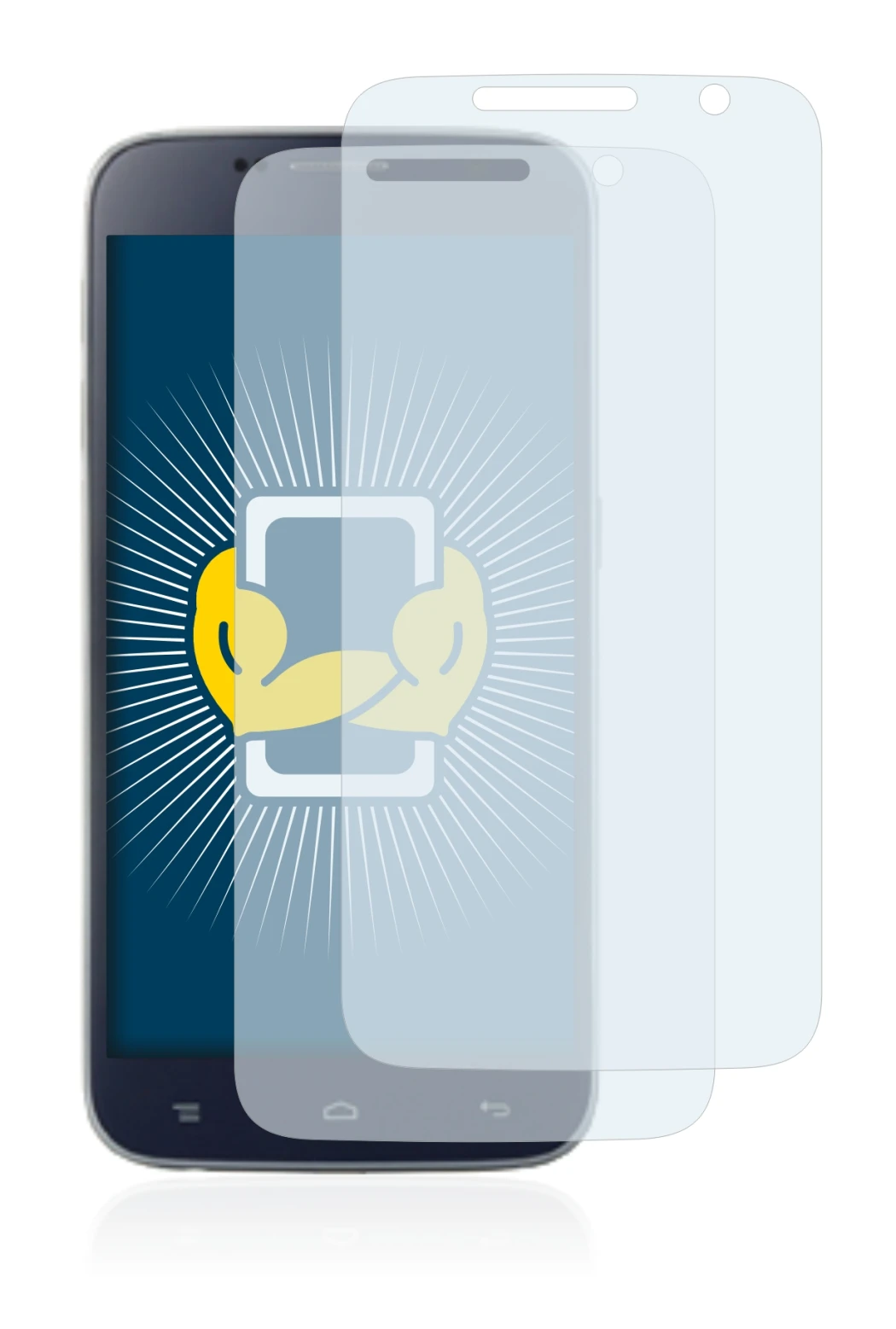 Image of the device Landvo L8 with a wide variety of screen protectors.