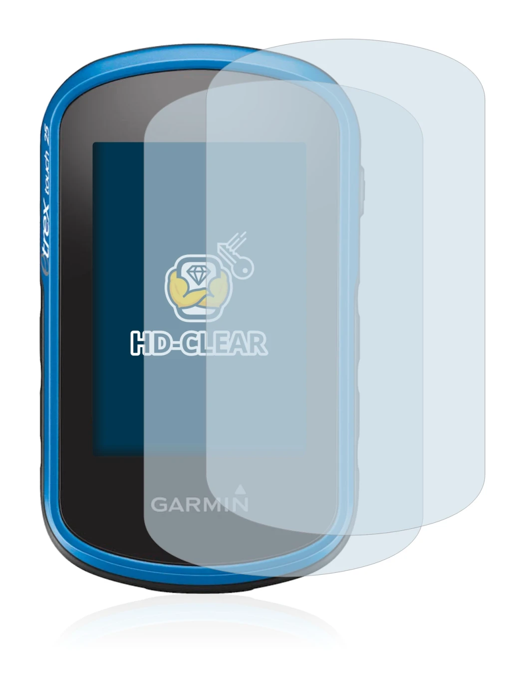 Image of the device Garmin eTrex Touch 25 with a wide variety of screen protectors.