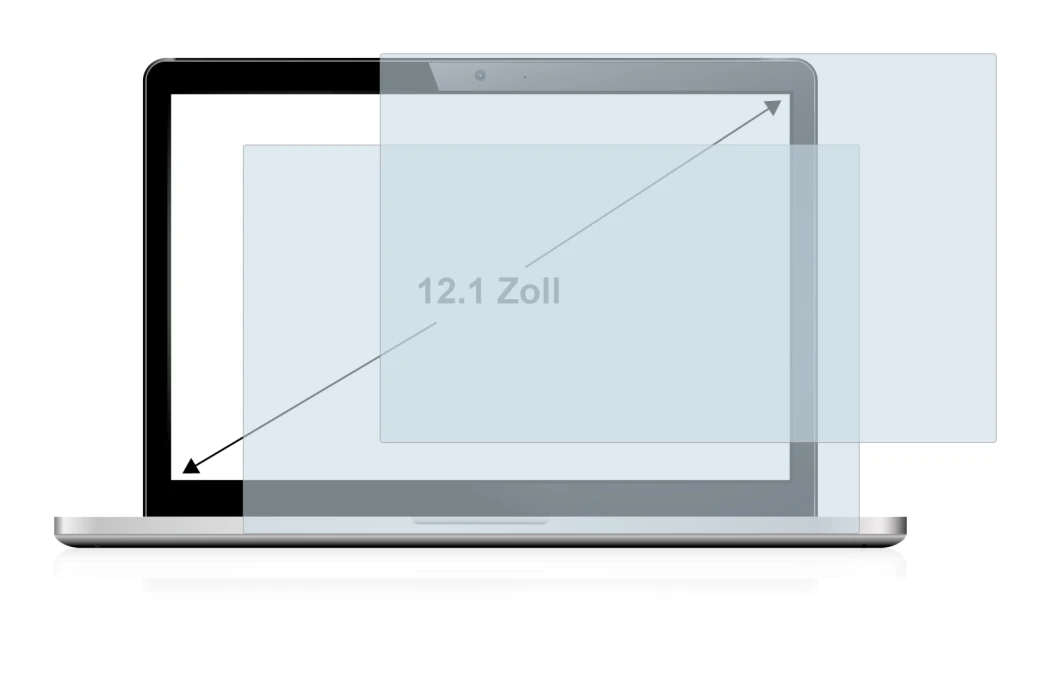 Image of the device with a wide variety of screen protectors.