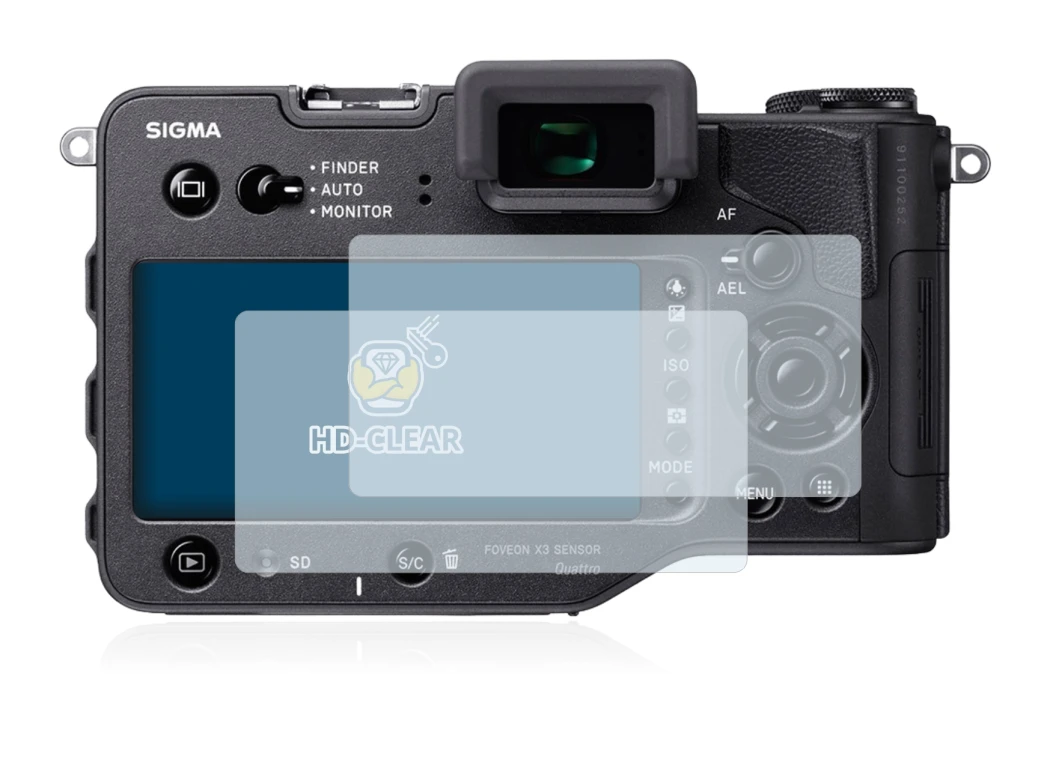 Image of the device Sigma SD Quattro with a wide variety of screen protectors.