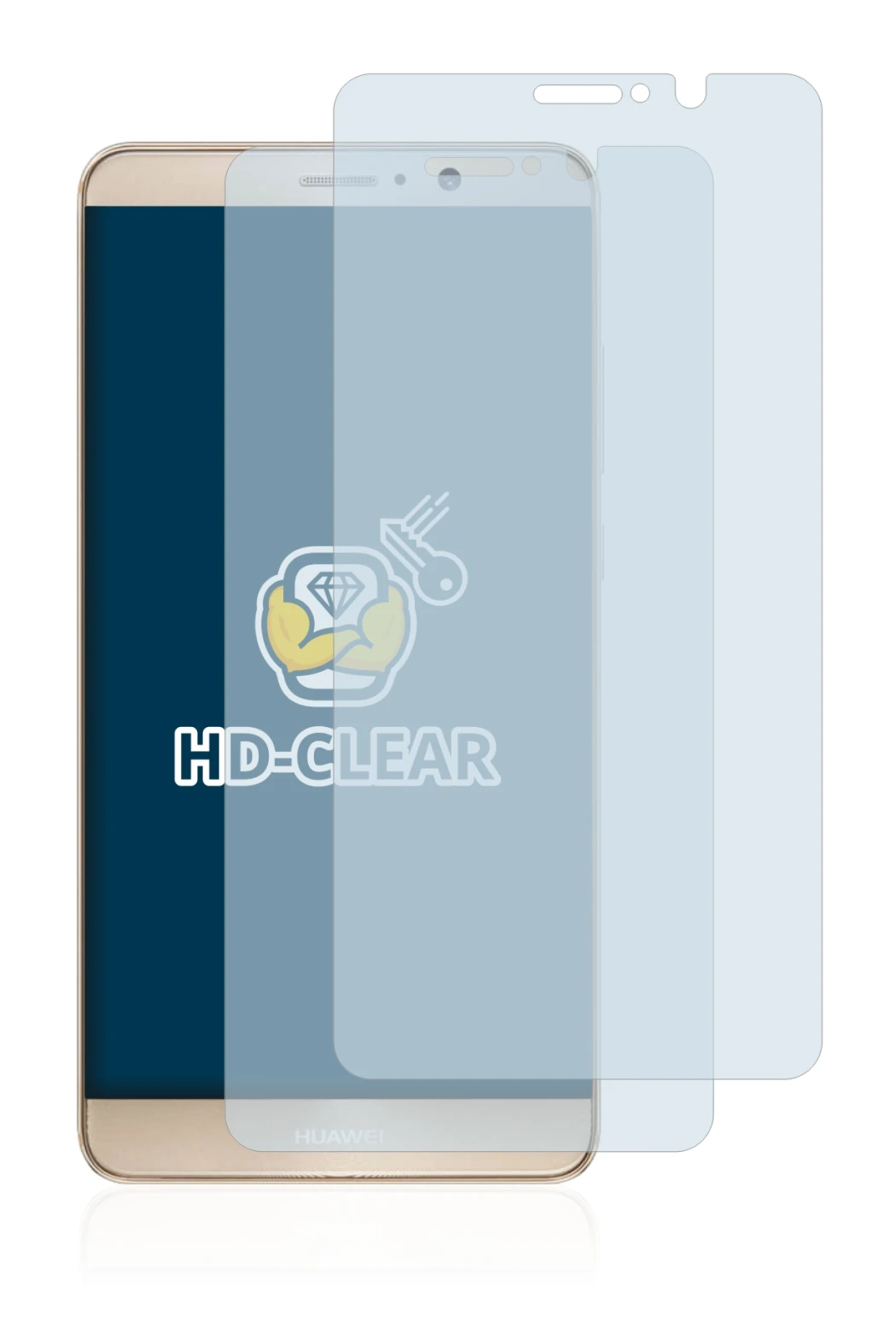 Image of the device Huawei Mate 9 with a wide variety of screen protectors.