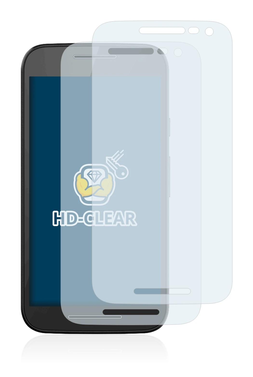 Image of the device Motorola Moto G3 2015 with a wide variety of screen protectors.