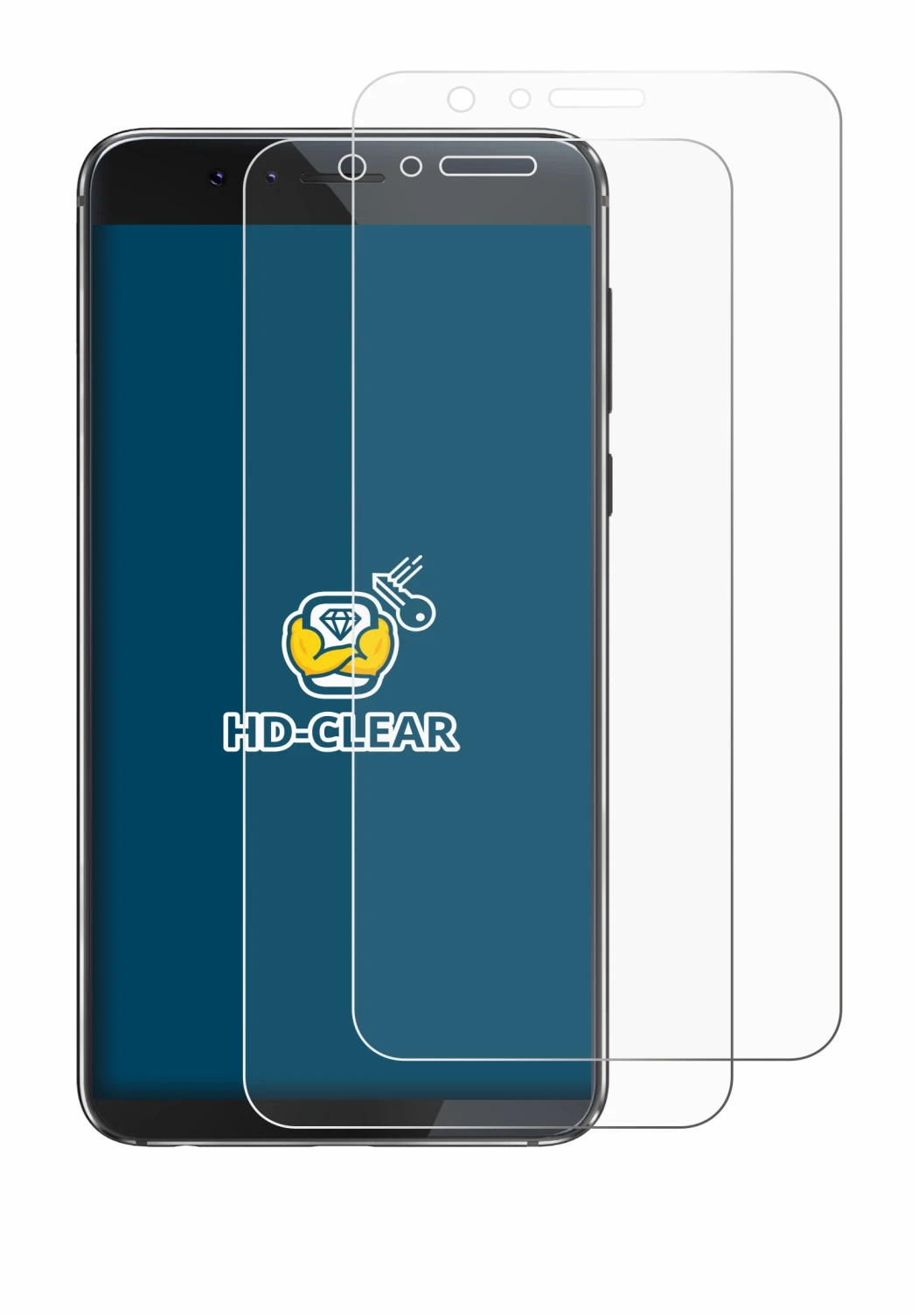 Image of the device Honor 8 with a wide variety of screen protectors.