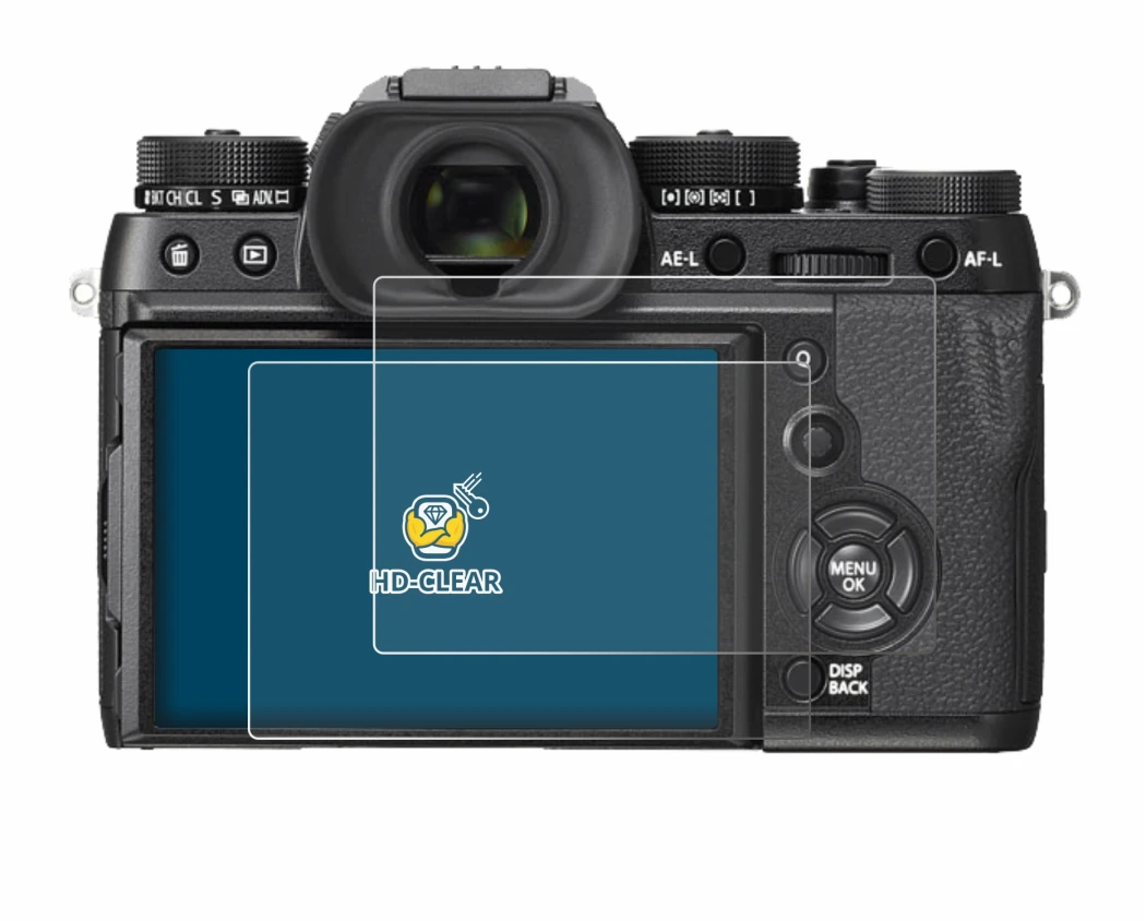 Image of the device Fujifilm X-T2 with a wide variety of screen protectors.