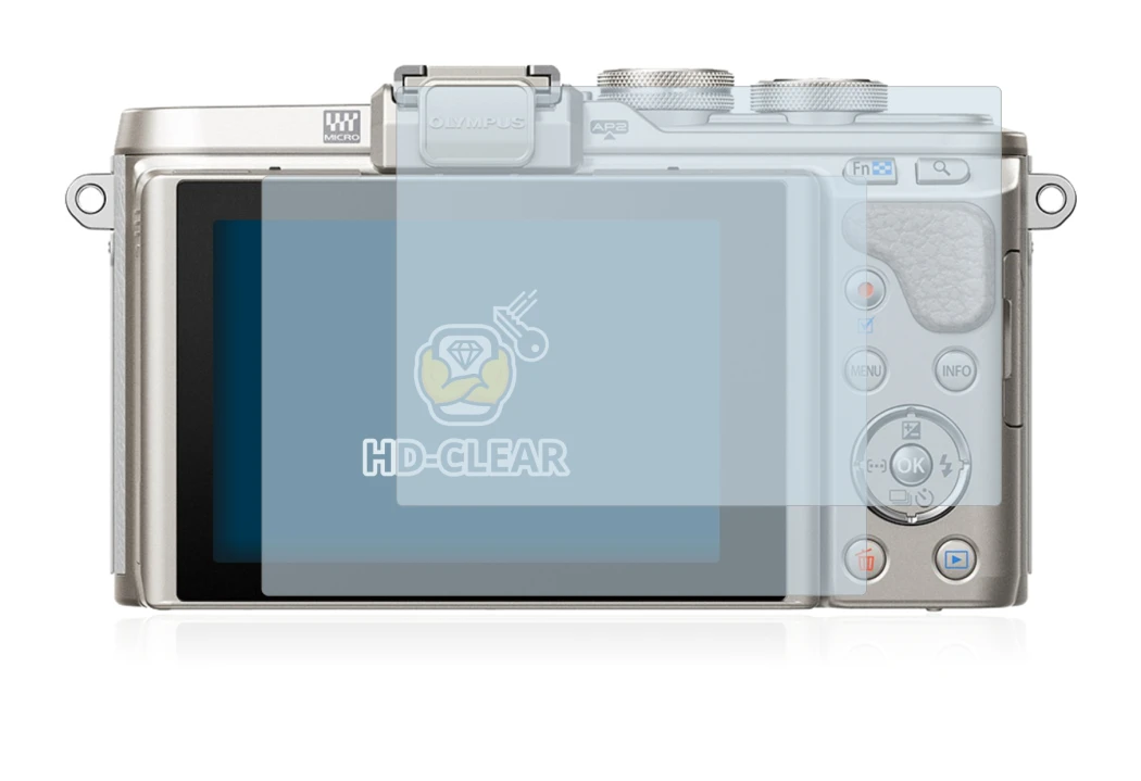 Image of the device Olympus PEN E-PL8 with a wide variety of screen protectors.