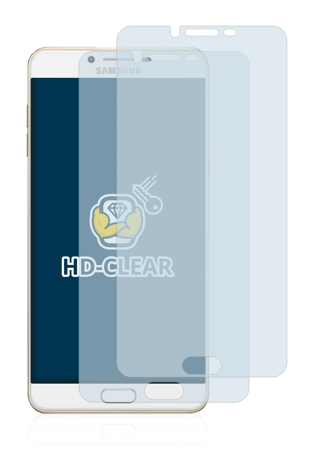 Image of the device Samsung Galaxy C9 Pro with a wide variety of screen protectors.