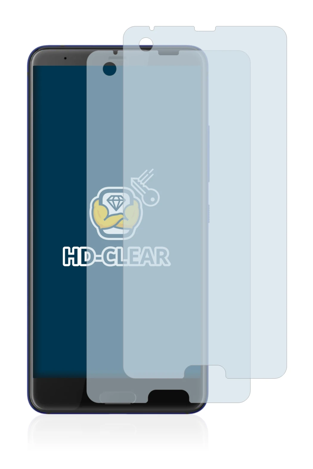 Image of the device HTC U Ultra with a wide variety of screen protectors.