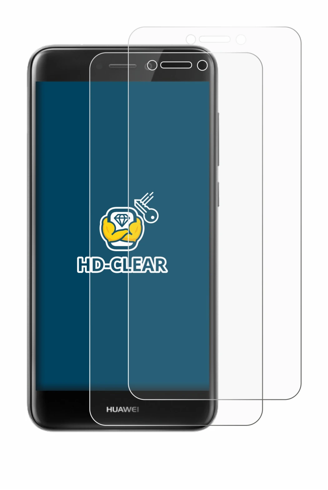 Image of the device Huawei P8 Lite 2017 with a wide variety of screen protectors.