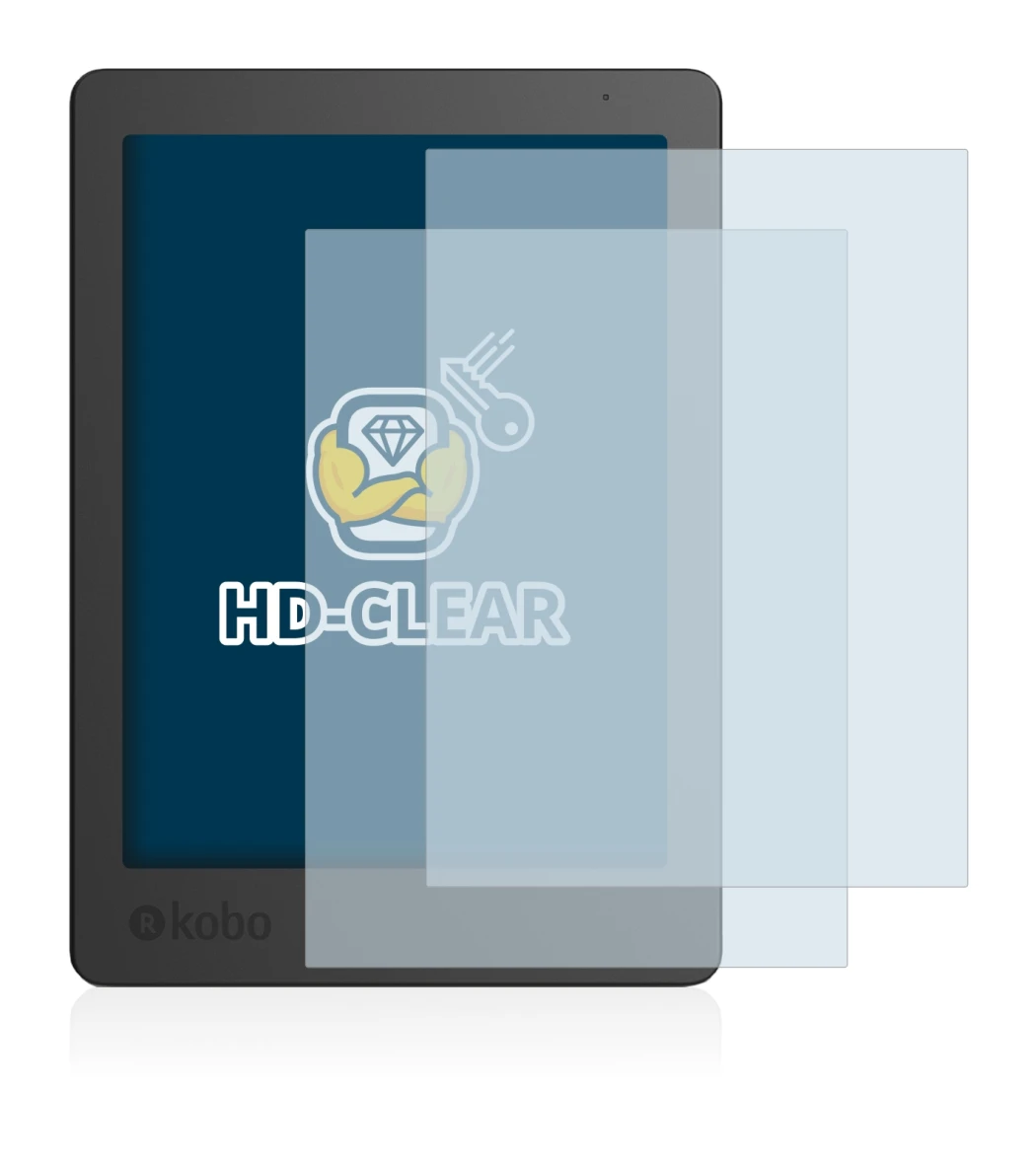 Image of the device Kobo Aura Edition 2 with a wide variety of screen protectors.