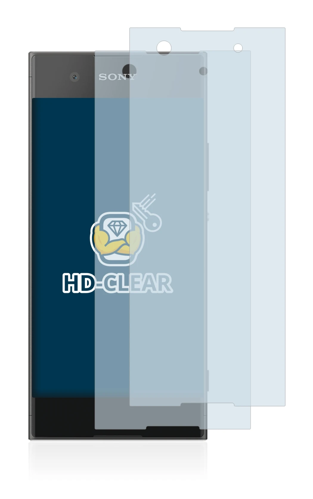 Image of the device Sony Xperia XA1 with a wide variety of screen protectors.