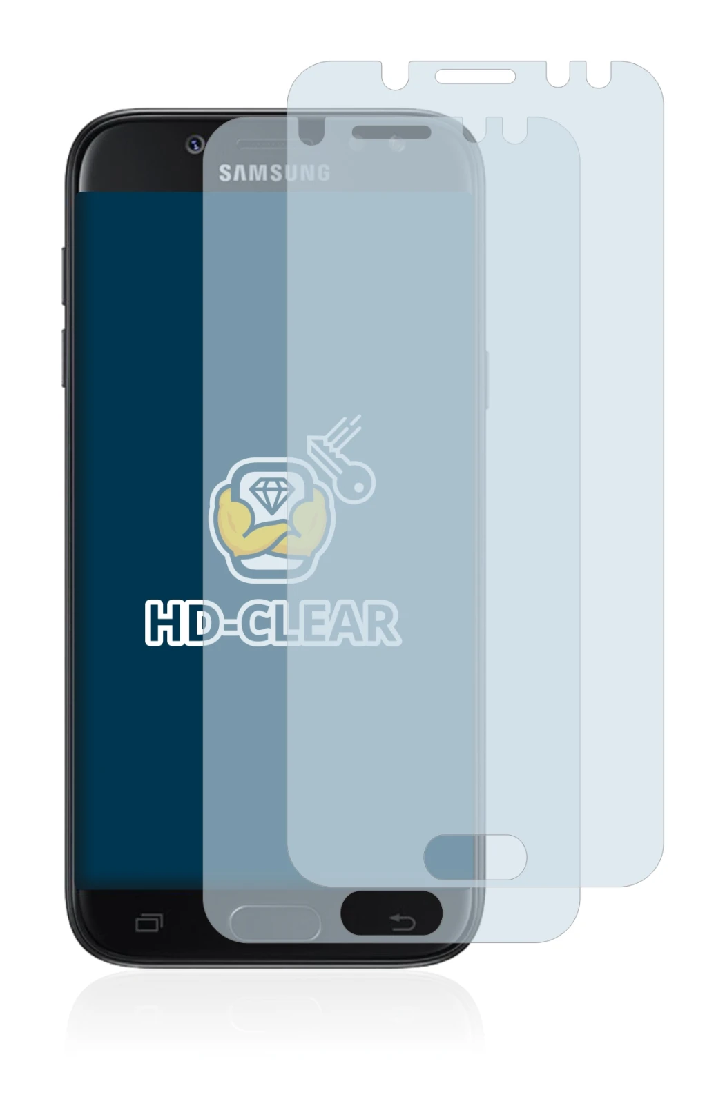 Image of the device Samsung Galaxy J5 2017 with a wide variety of screen protectors.