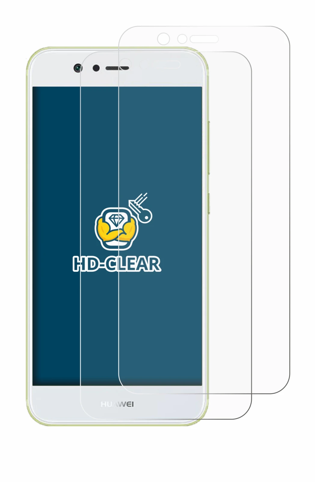 Image of the device Huawei Nova 2 with a wide variety of screen protectors.