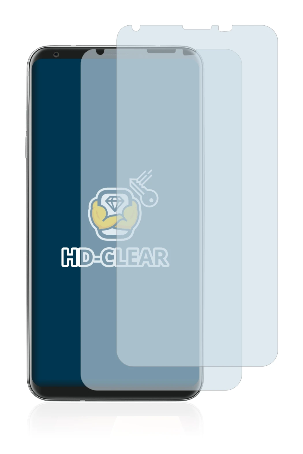 Image of the device LG V30 with a wide variety of screen protectors.