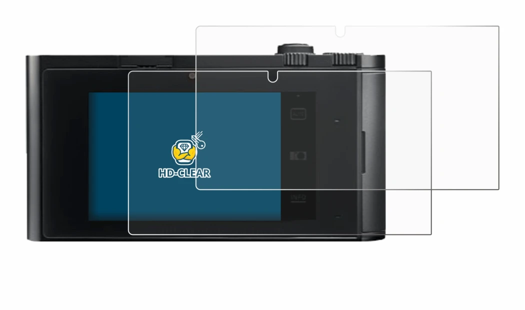 Image of the device Leica TL2 with a wide variety of screen protectors.