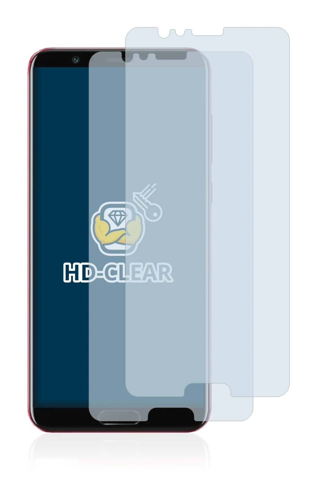 Image of the device Honor View 10 with a wide variety of screen protectors.