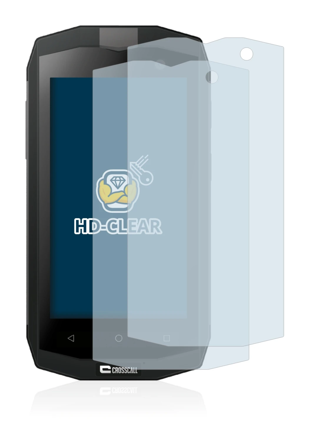 Image of the device Crosscall Trekker M1 Core with a wide variety of screen protectors.