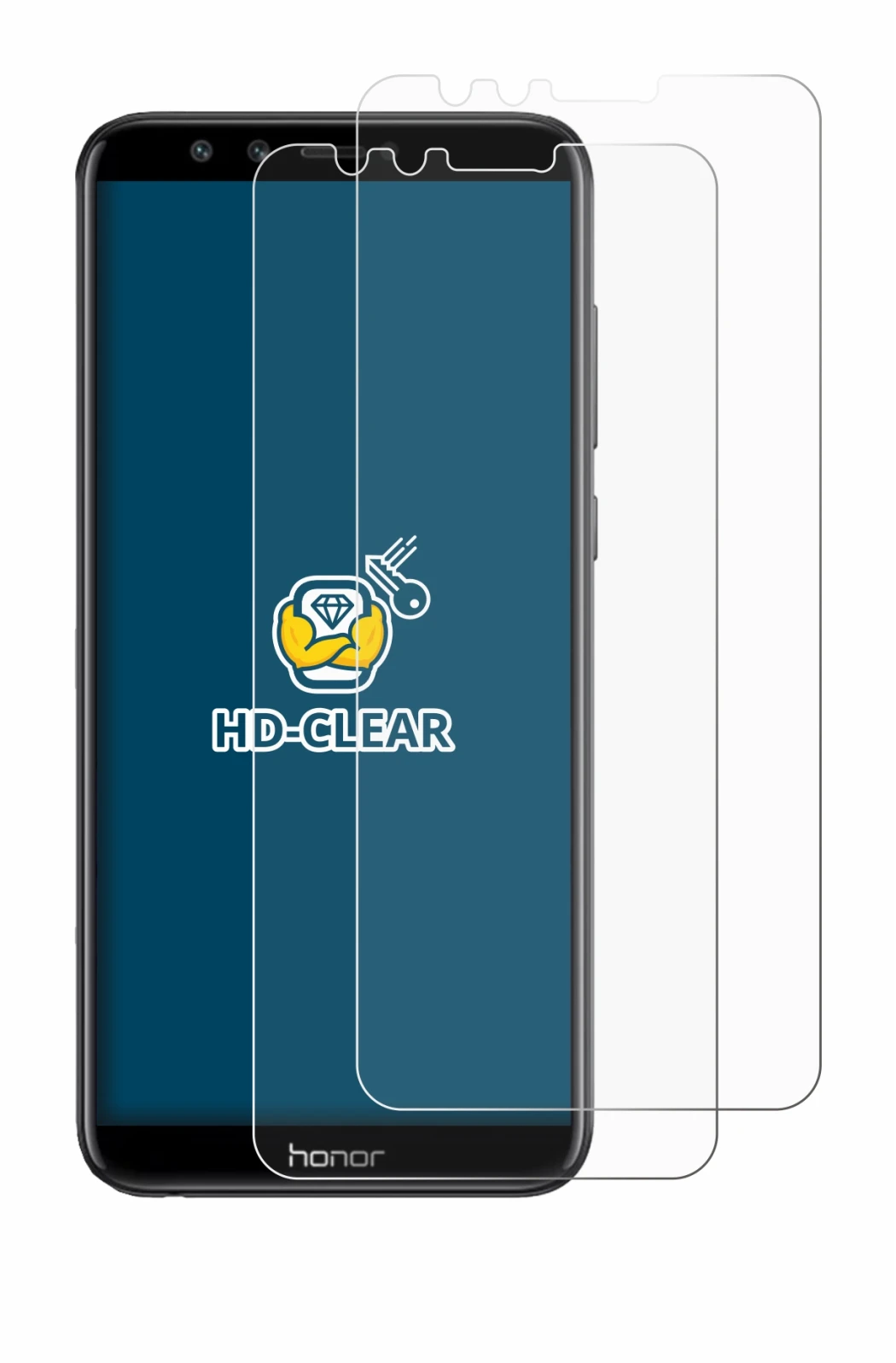 Image of the device Honor 9 Lite with a wide variety of screen protectors.