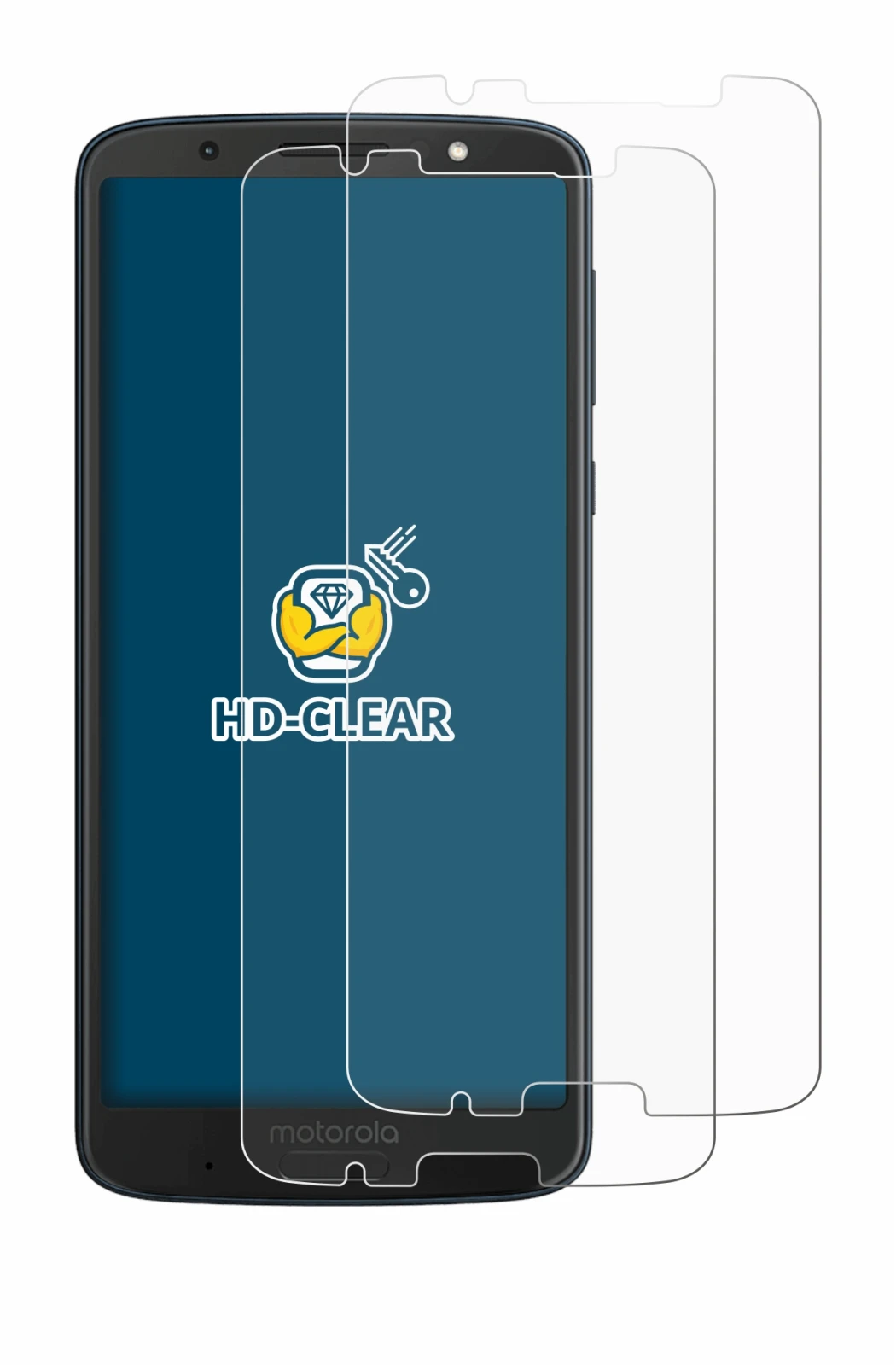 Image of the device Motorola Moto G6 Plus with a wide variety of screen protectors.