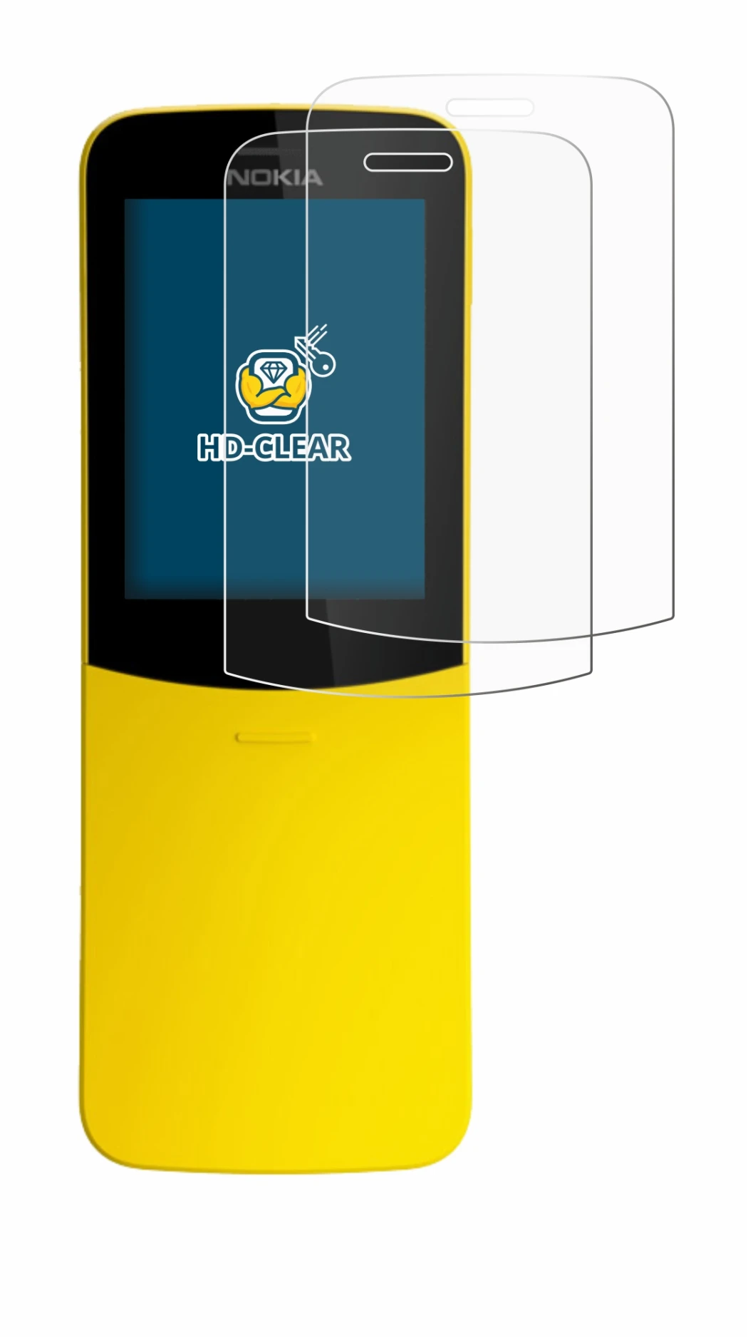 Image of the device Nokia 8110 with a wide variety of screen protectors.