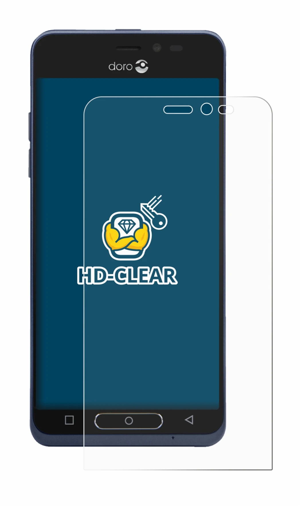 Image of the device Doro 8035 with a wide variety of screen protectors.