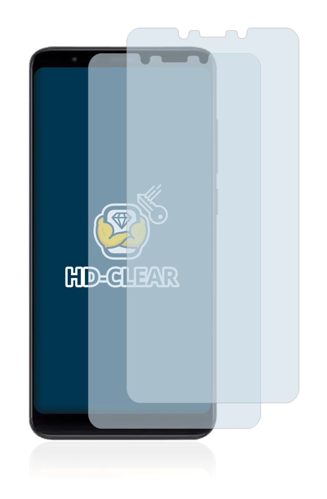 Image of the device Xiaomi Mi A2 with a wide variety of screen protectors.