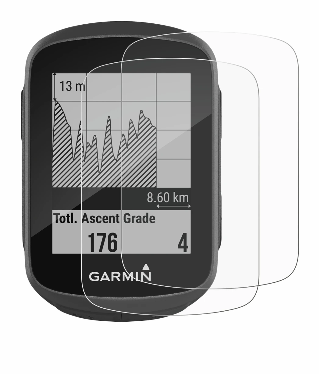Image of the device Garmin Edge 130 with a wide variety of screen protectors.