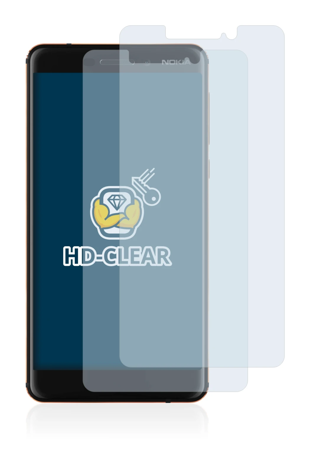 Image of the device Nokia 6.1 with a wide variety of screen protectors.