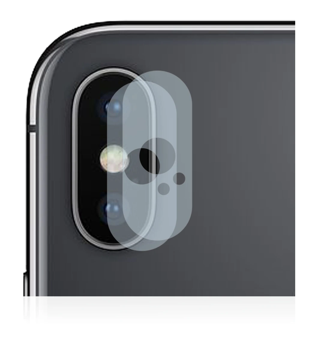Image of the device Apple iPhone Xs (ONLY Camera Lens) with a wide variety of screen protectors.