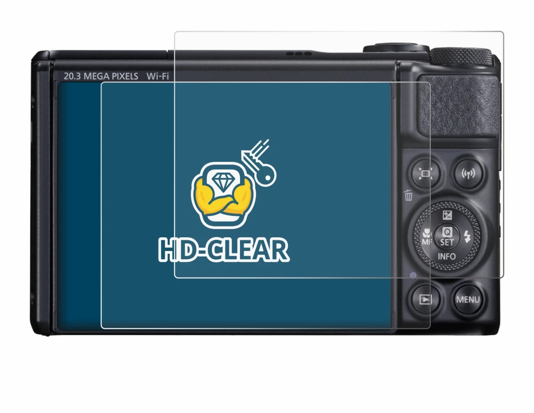 Image of the device Canon PowerShot SX740 HS with a wide variety of screen protectors.