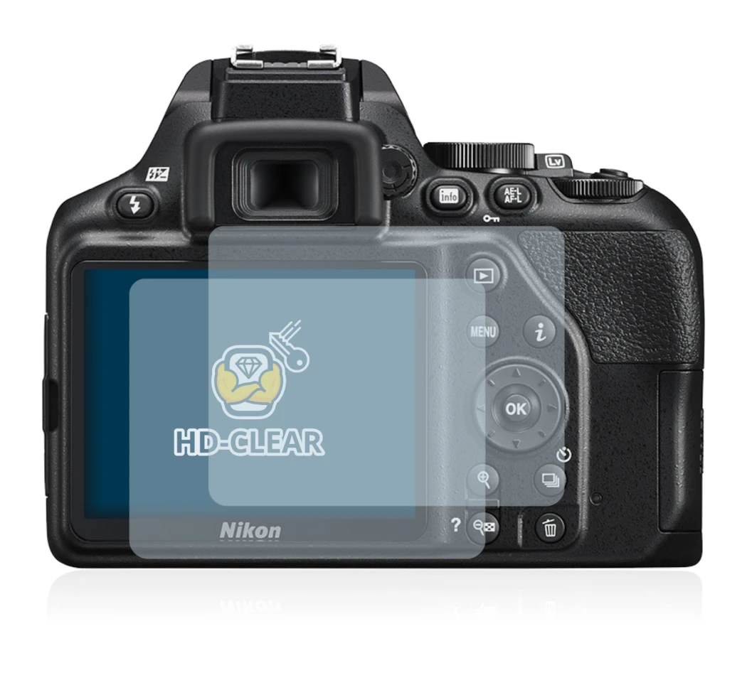 Image of the device Nikon D3500 with a wide variety of screen protectors.