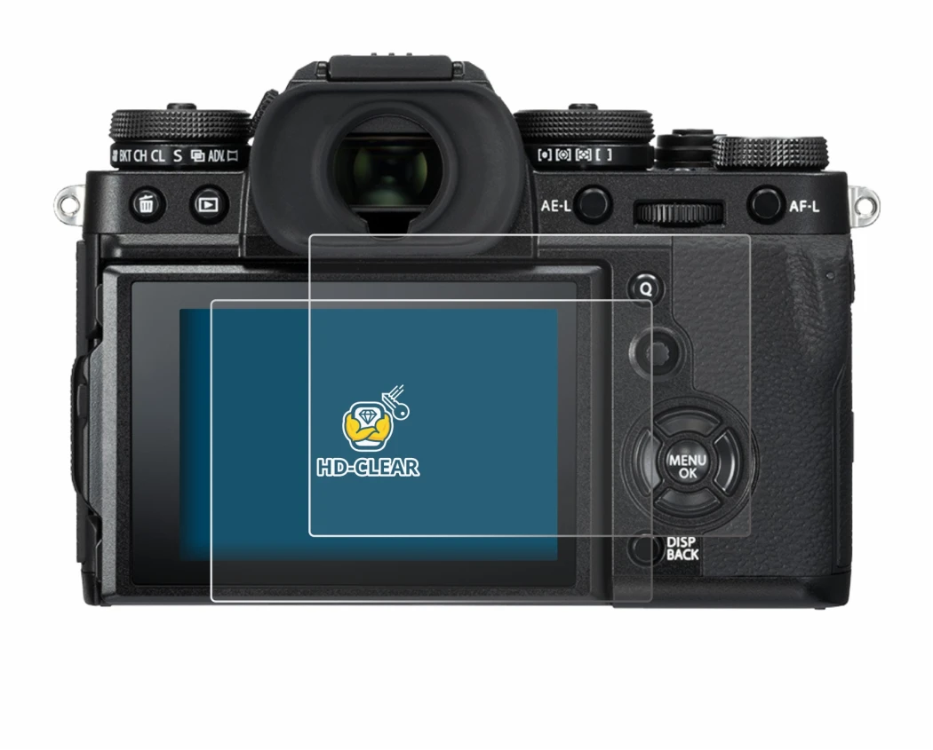 Image of the device Fujifilm X-T3 with a wide variety of screen protectors.