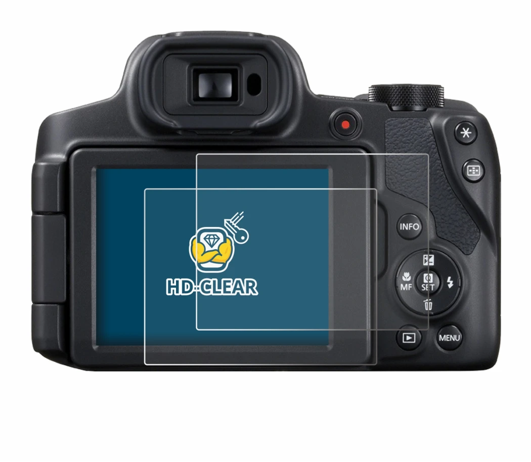 Image of the device Canon PowerShot SX70 HS with a wide variety of screen protectors.
