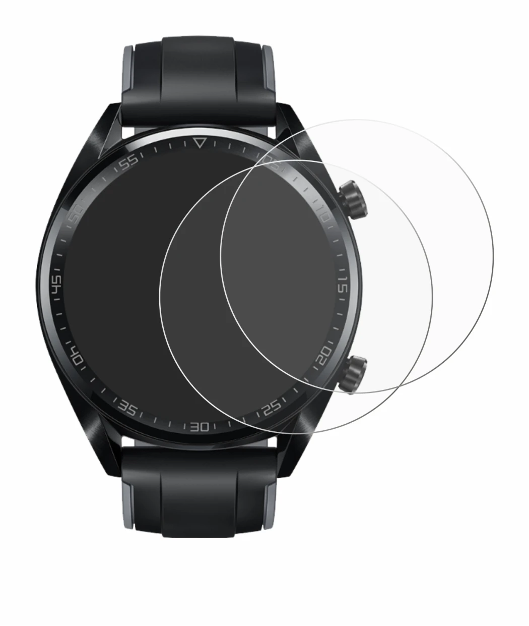 Image of the device Huawei Watch GT (46 mm) 2018 with a wide variety of screen protectors.