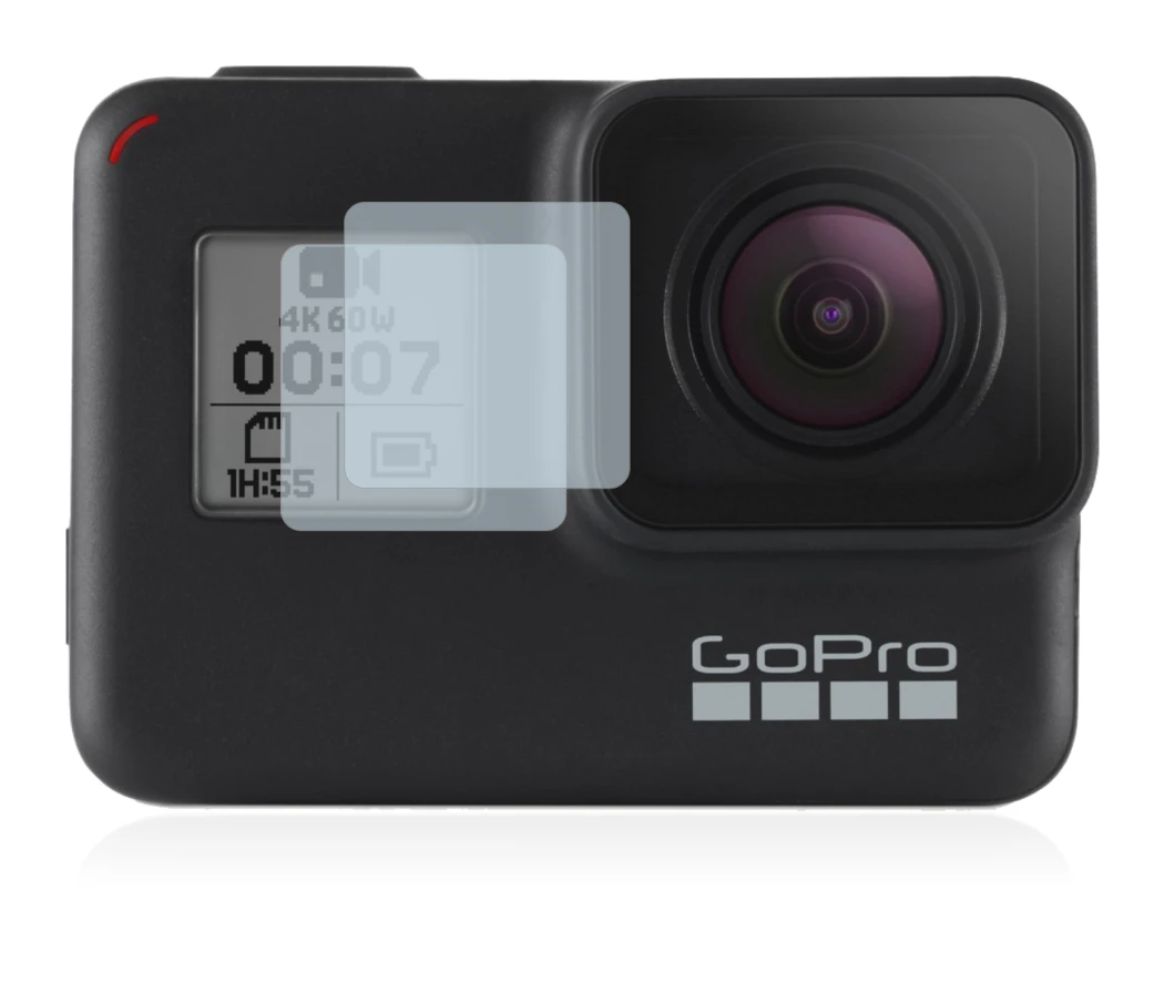 Image of the device GoPro Hero 7 Black (Front display) with a wide variety of screen protectors.
