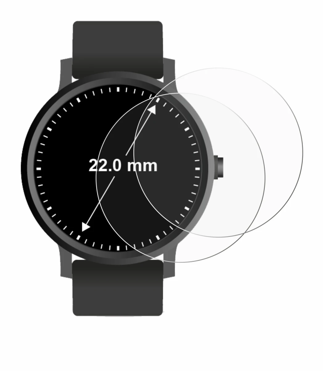Image of the device Circular Displays (ø: 22 mm) with a wide variety of screen protectors.