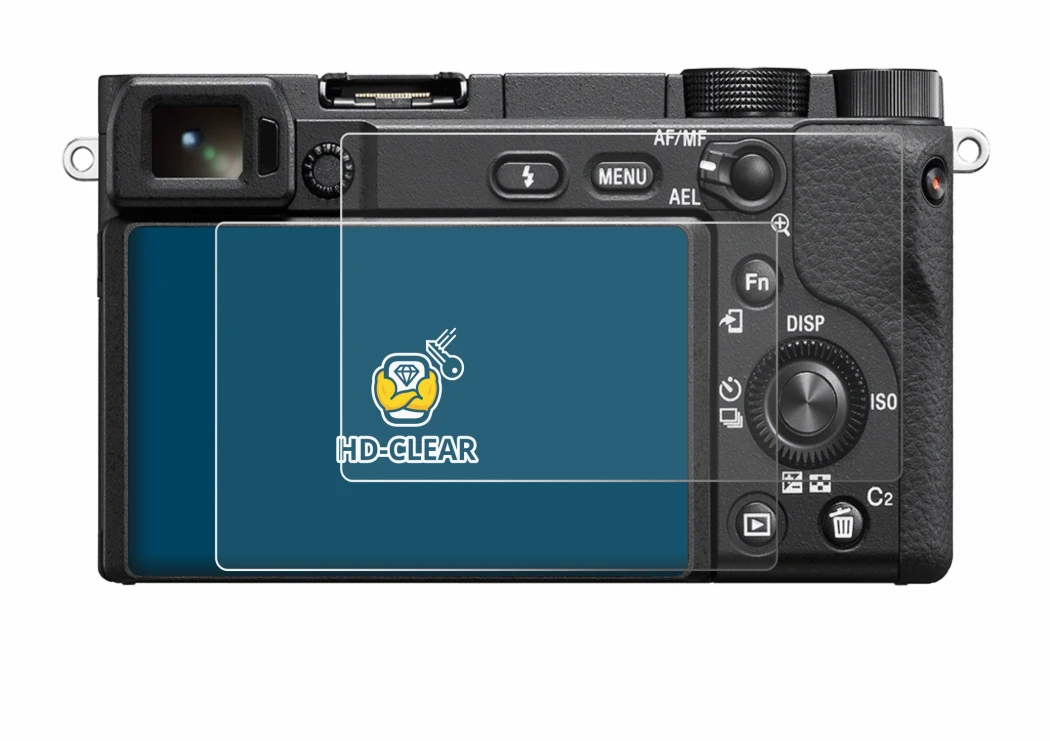 Image of the device Sony Alpha 6400 with a wide variety of screen protectors.
