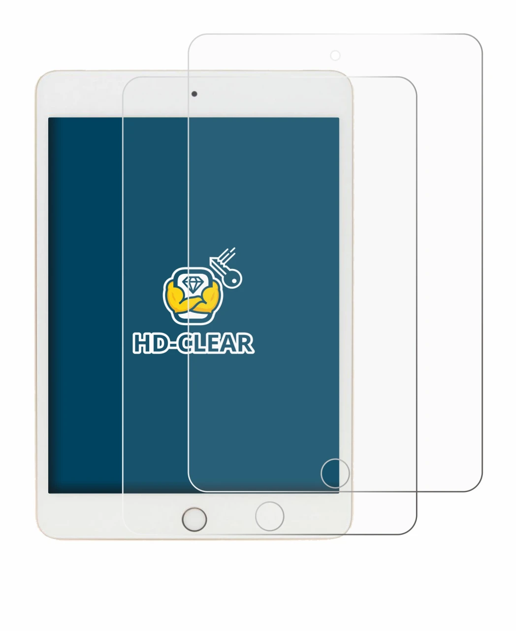 Image of the device Apple iPad Mini 5 2019 (5th. Gen.) with a wide variety of screen protectors.