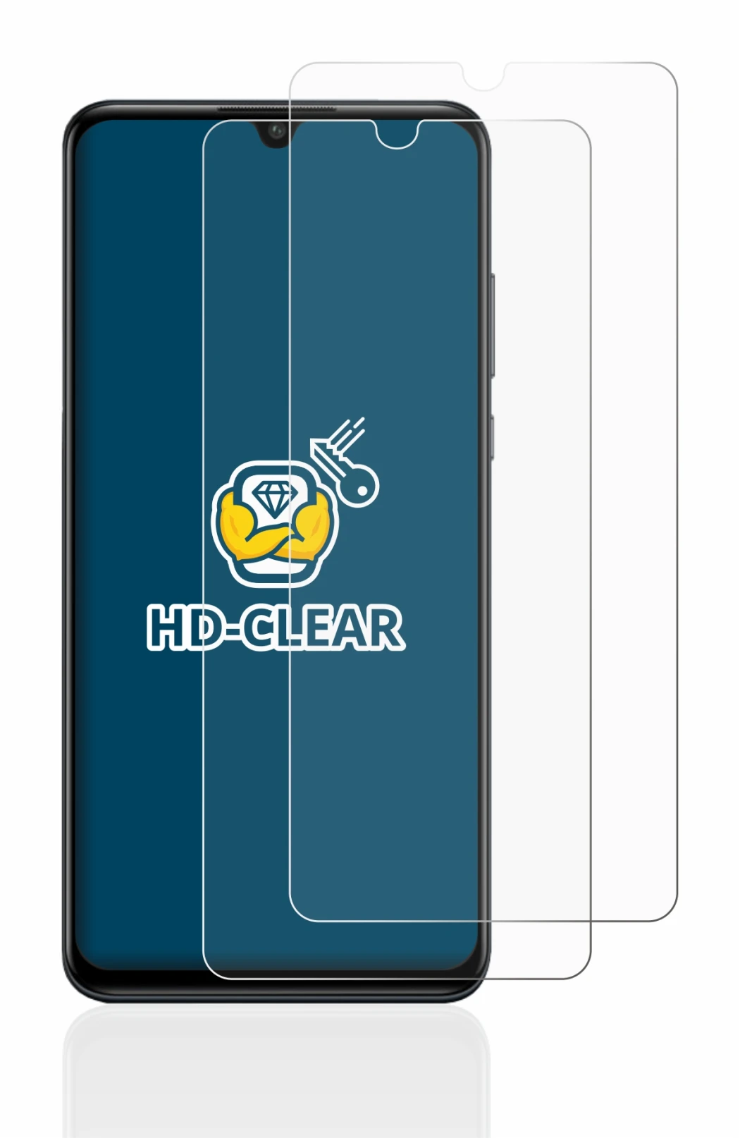 Image of the device Huawei P30 lite with a wide variety of screen protectors.