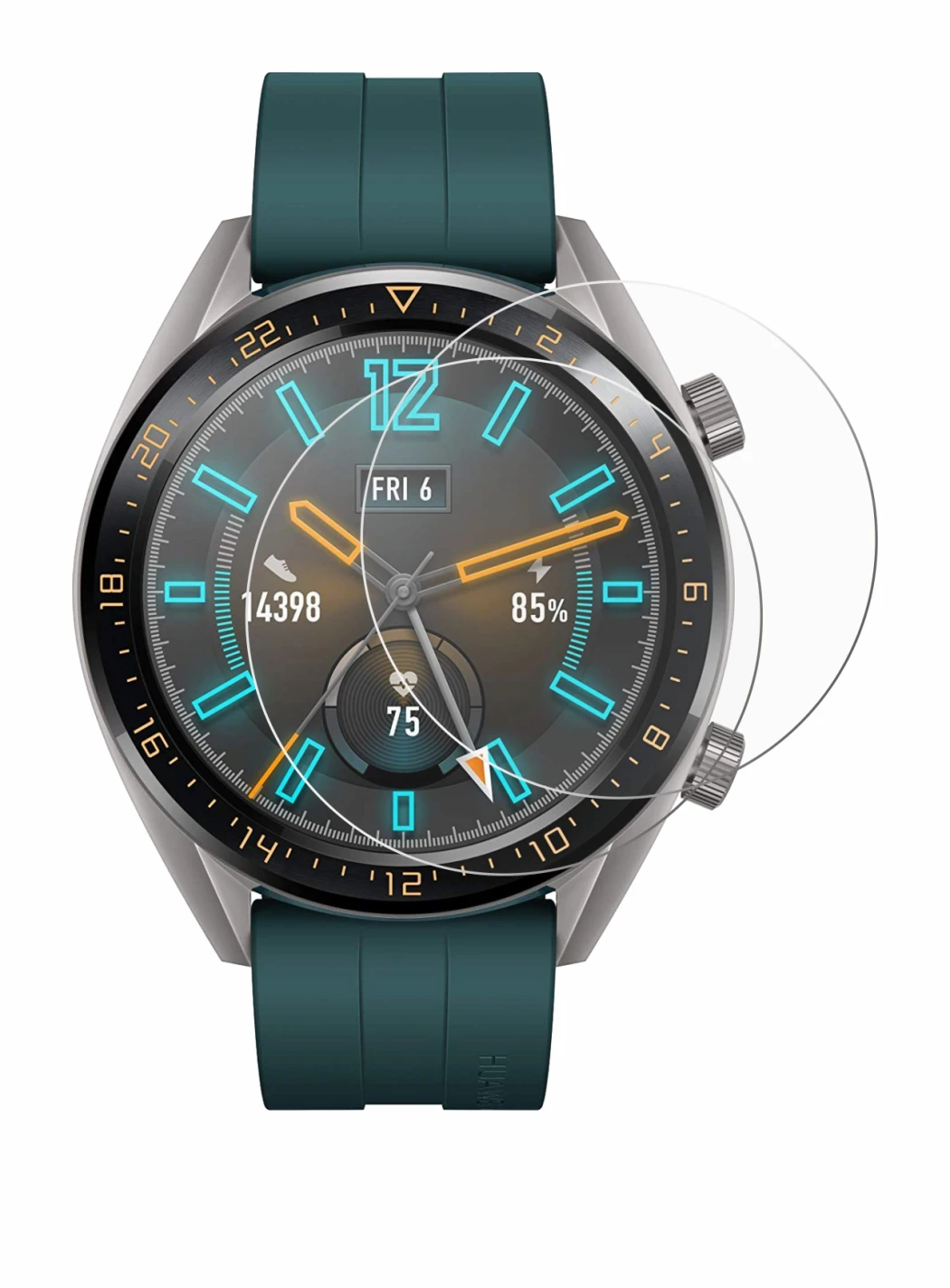 Image of the device Huawei Watch GT Active with a wide variety of screen protectors.