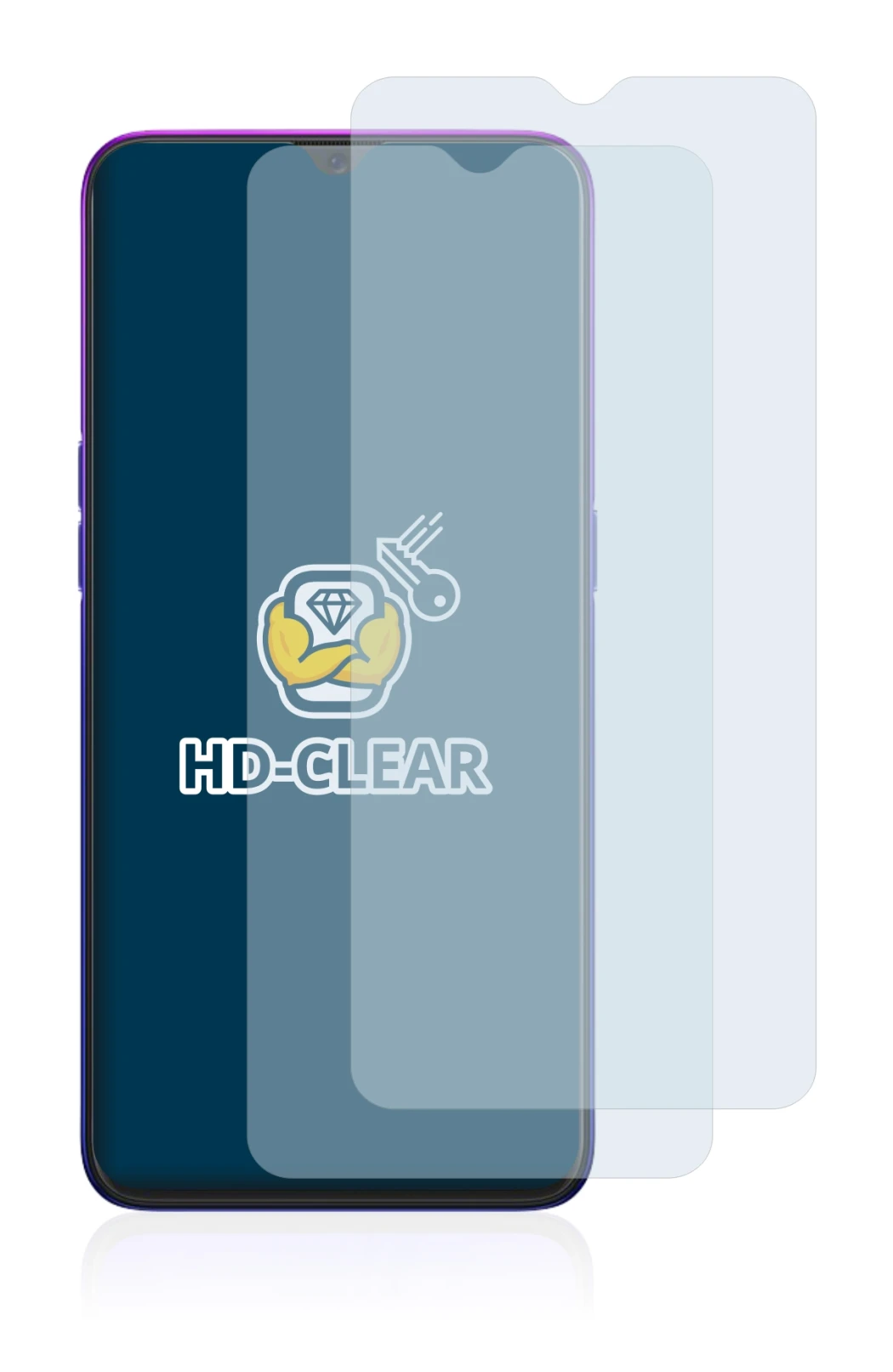 Image of the device Oppo Reno Z with a wide variety of screen protectors.
